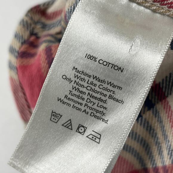 EDDIE BAUER Shirt Mens L Heavy Flannel Plaid Classic Fit Button Up Cotton Red - Picture 12 of 16